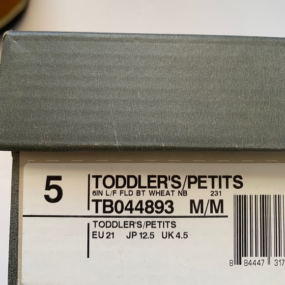 Toddler’s TIMBERLAND 6 INCH FIELD BOOT (WHEAT) - Picture 8 of 8